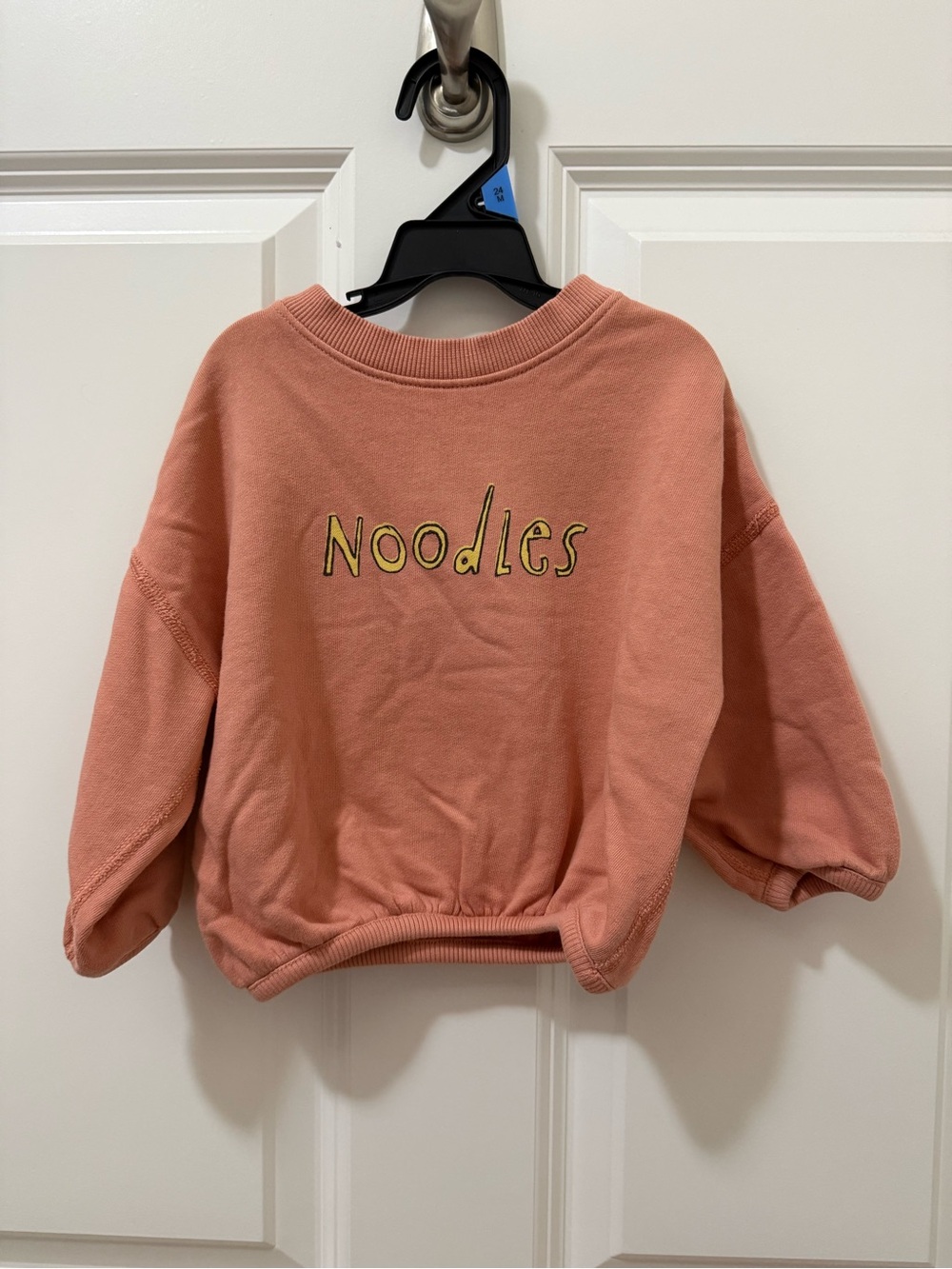 Hanna Anderson- Kids Coral Pink 'Noodles' Pullover Sweatshirt - 12-18m